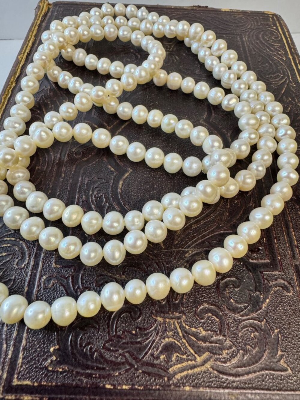 Vintage 1950s Akoya Pearl Opera Necklace 8mm 52” 182 Pearl Strand - Picture 7 of 7